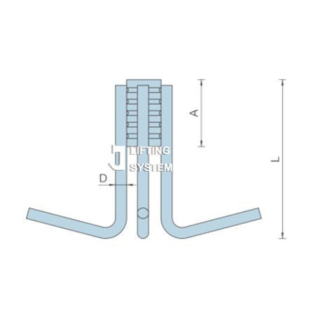 L Leg Ferrule Inserts 4 Strut — close-up view 1 — Chontan precast accessory